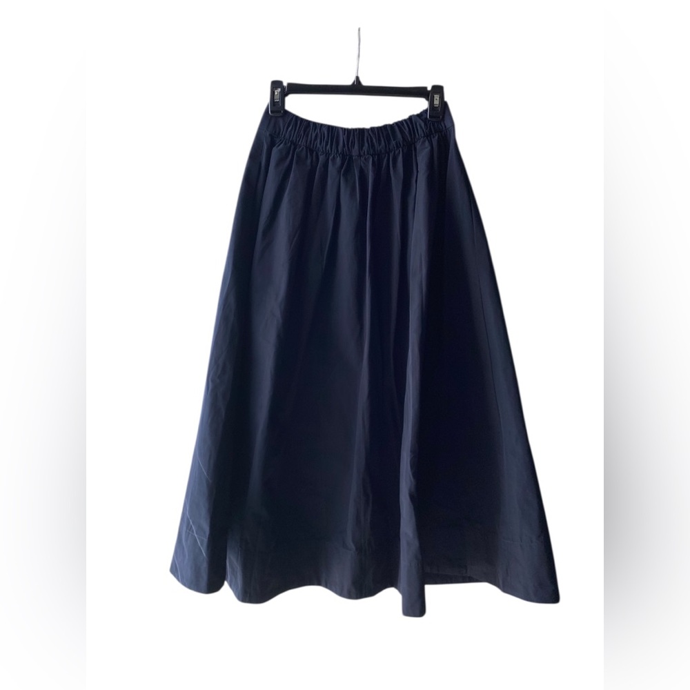 NWT Boden Taffeta Pull On Midi Skirt In Navy Sz 6R - Picture 5 of 9
